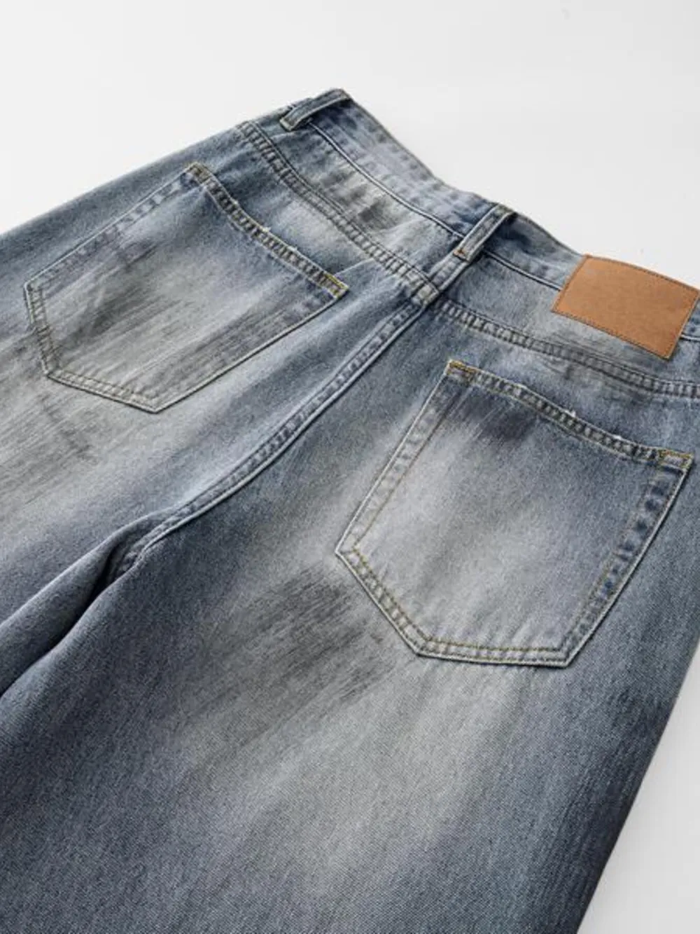 Men's Full Size Wash Wide Leg Jeans Plus Size, image 7