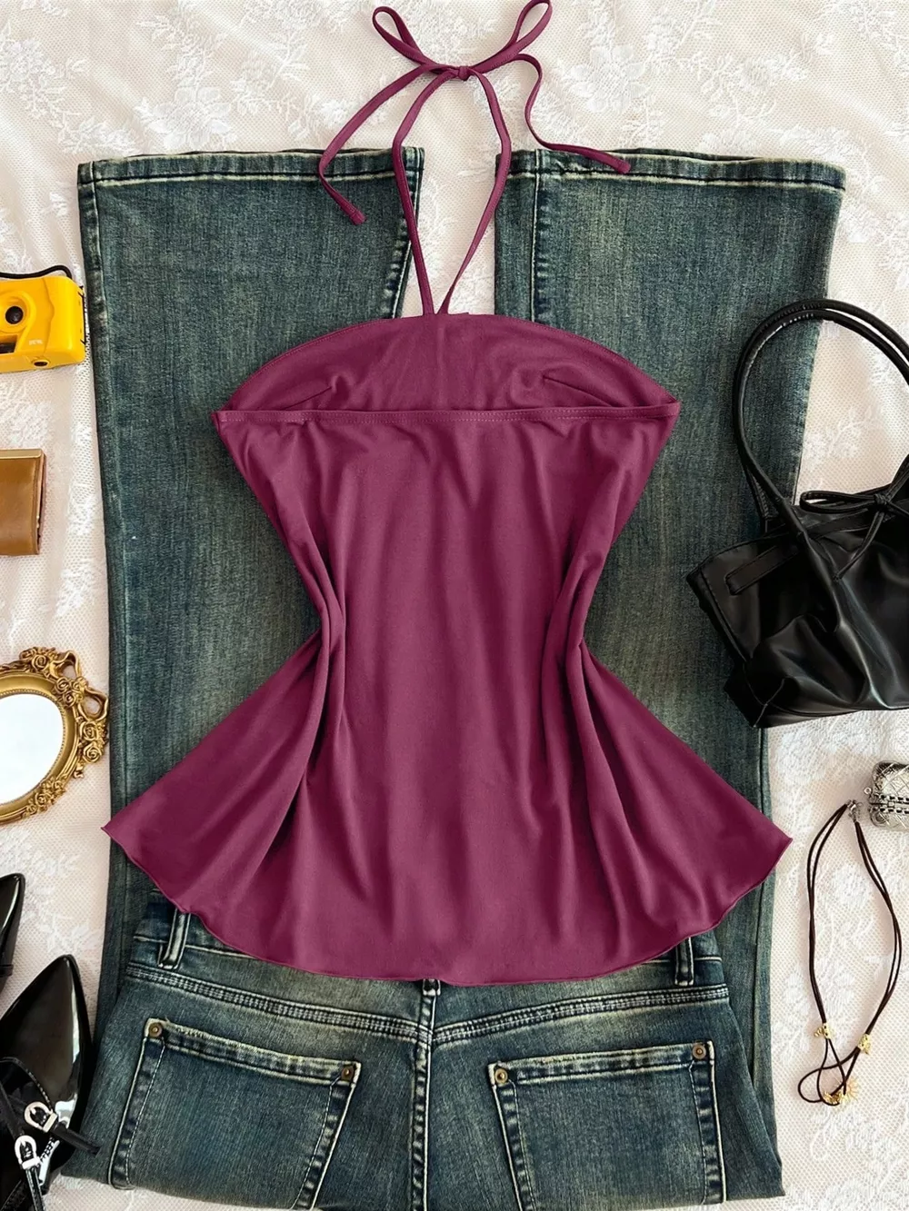 Embellished Front Halter Neck Cami, image 13