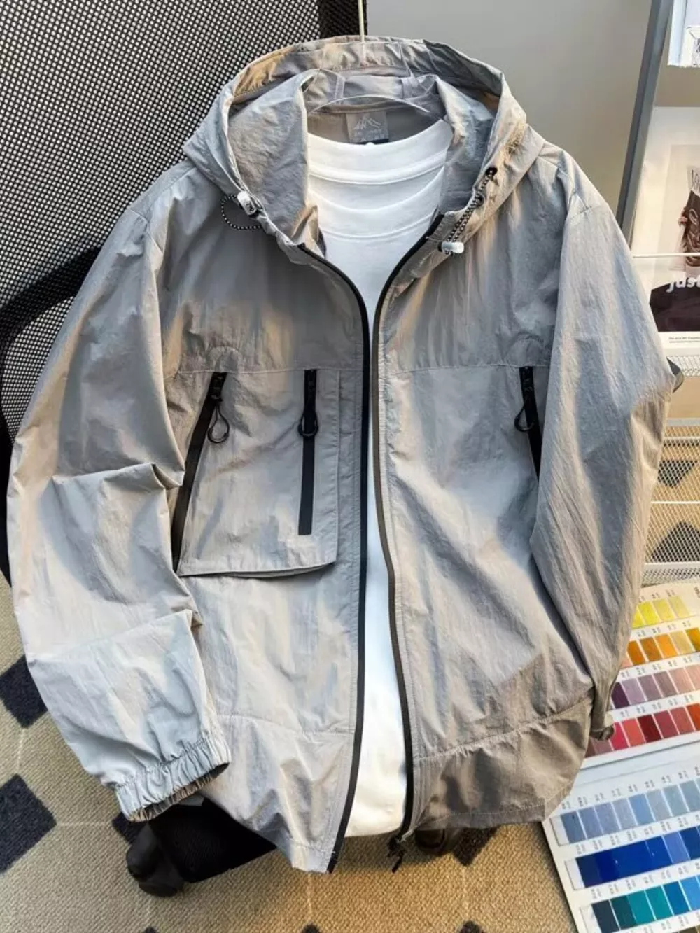 Men's Plus Size Lightweight Hooded Windbreaker Jacket, image 14