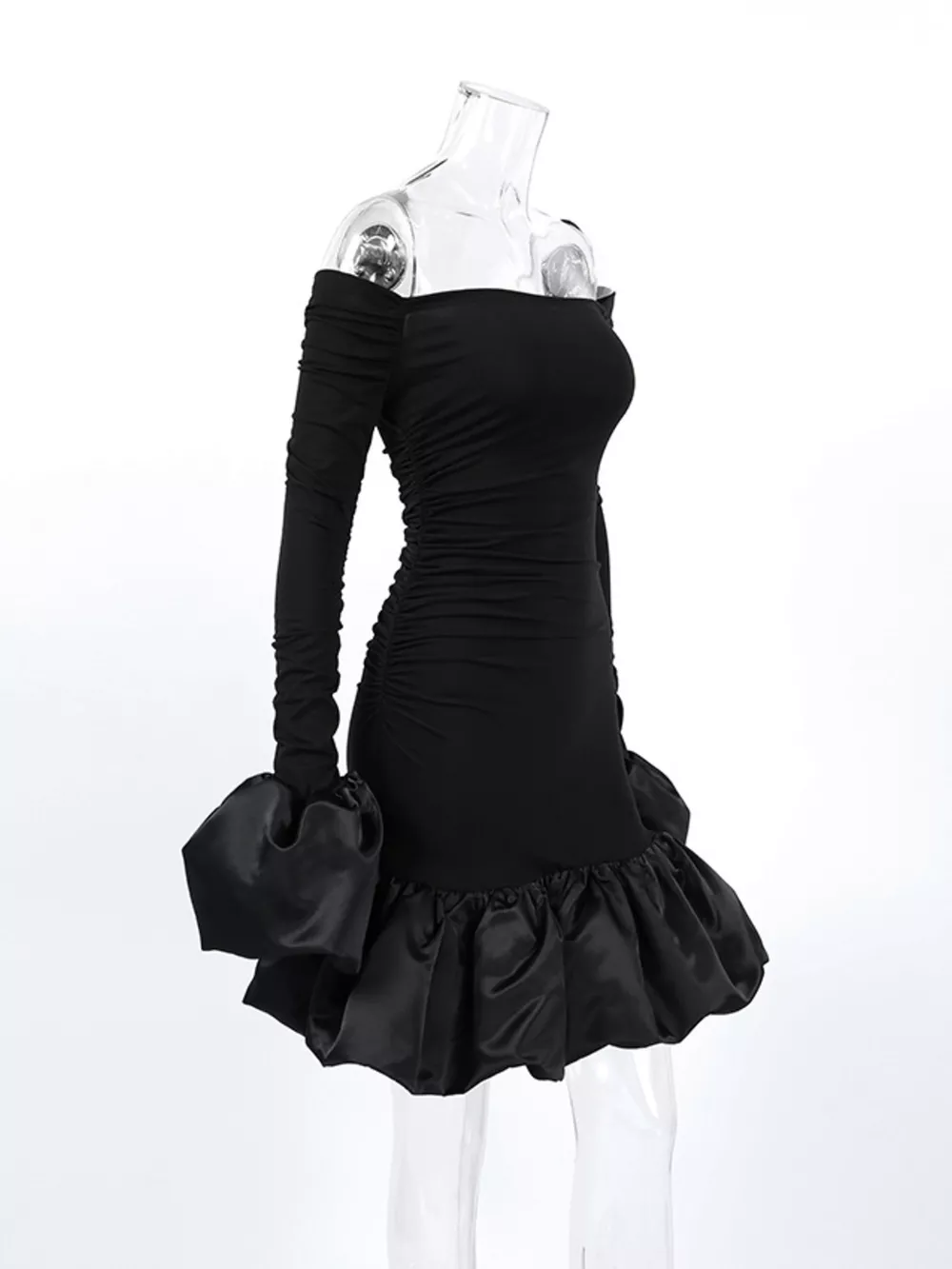 Off-Shoulder Ruffle Hem Mini Dress, image 11