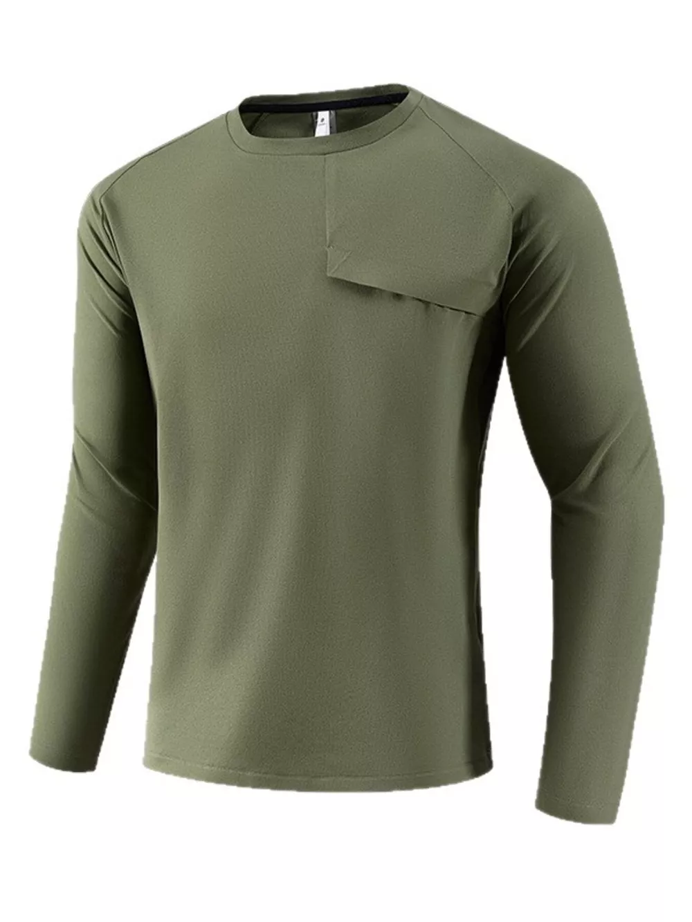 Men's Plus Size Long Sleeve T-Shirt with Pocket, image 4