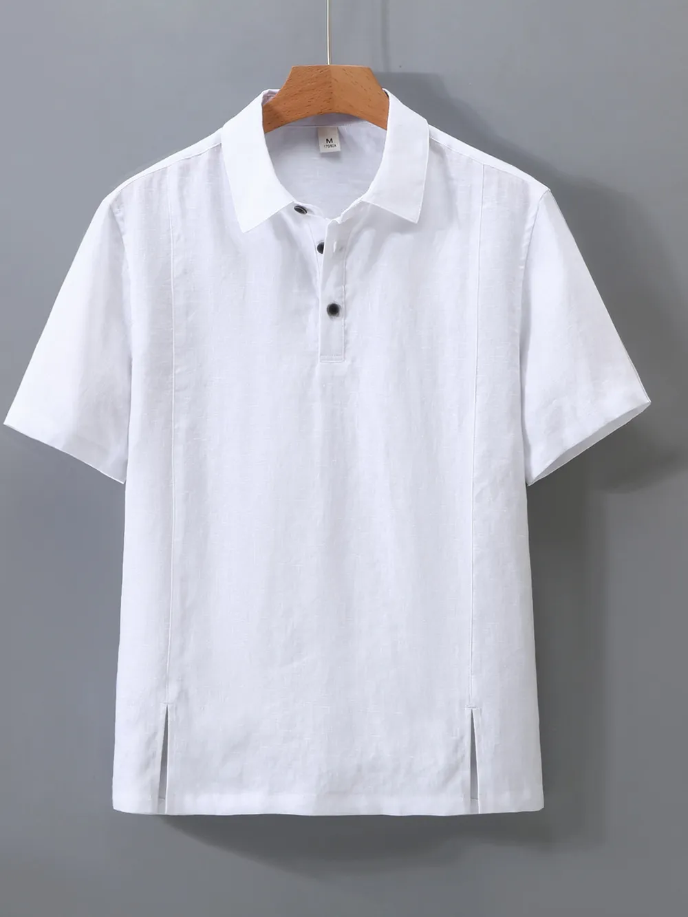 Men's Plus Size Button Detail Short Sleeve Polo, image 3