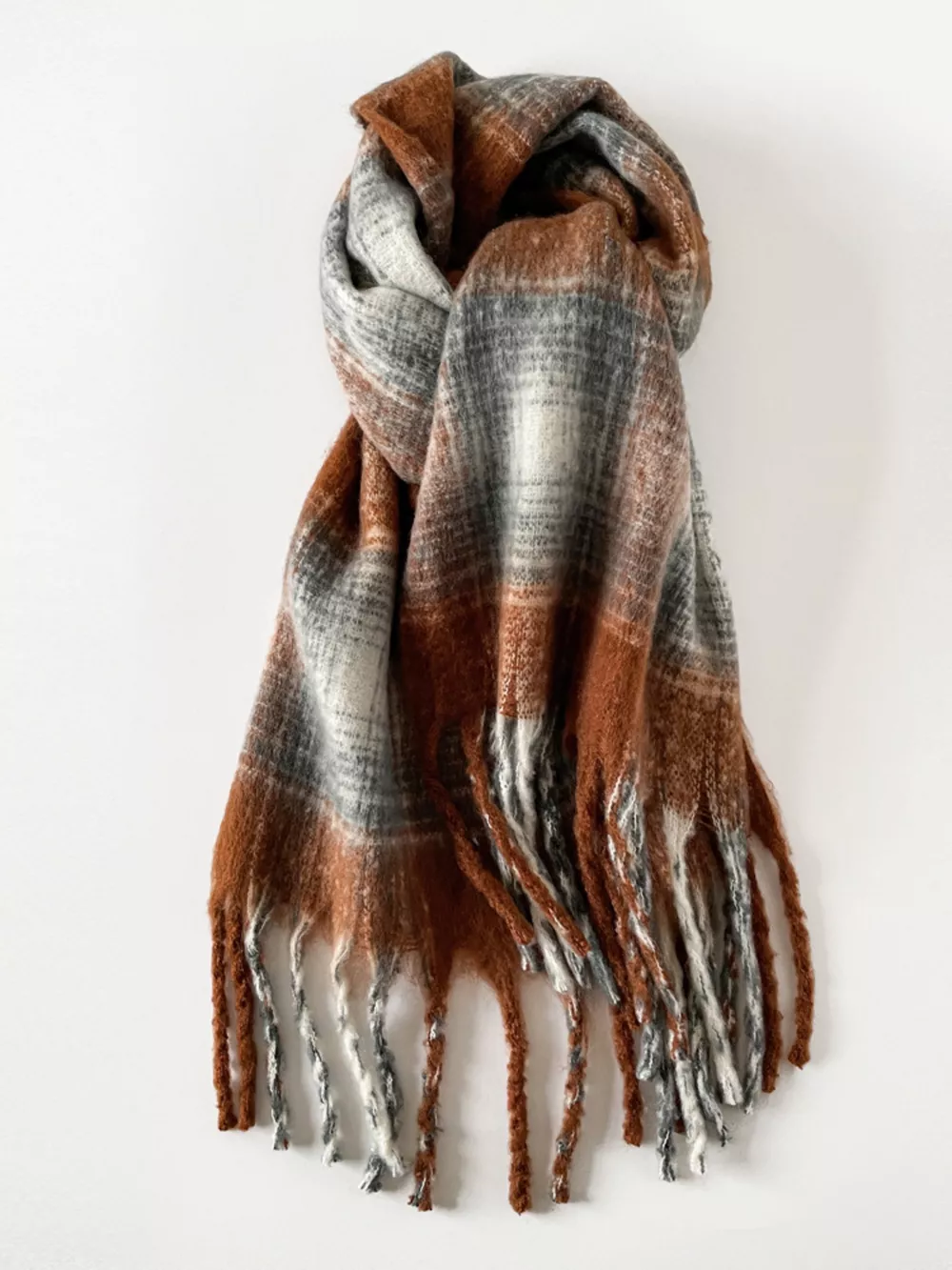 Plaid Fringe Scarf, image 5