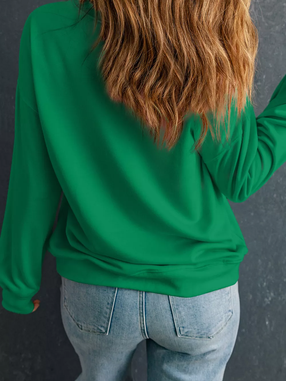 Sequin Letter Graphic Father Christmas Patched Sleeve Drop Shoulder Sweatshirt, image 3