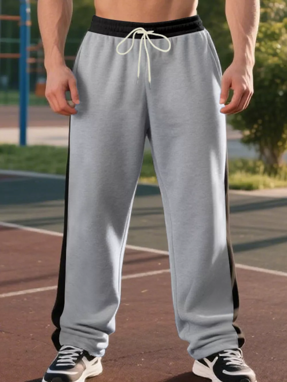 Men's Full Size Side Stripe Wide Leg Pants Plus Size, image 7
