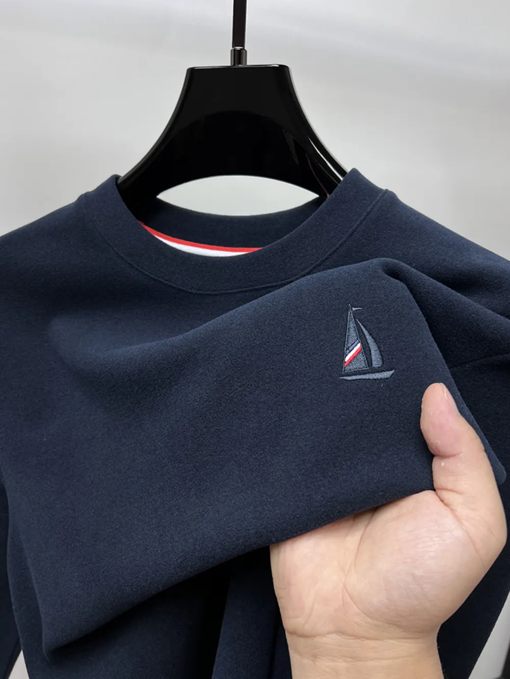Men's Plus Size Round Neck Long Sleeve T-Shirt, image 5