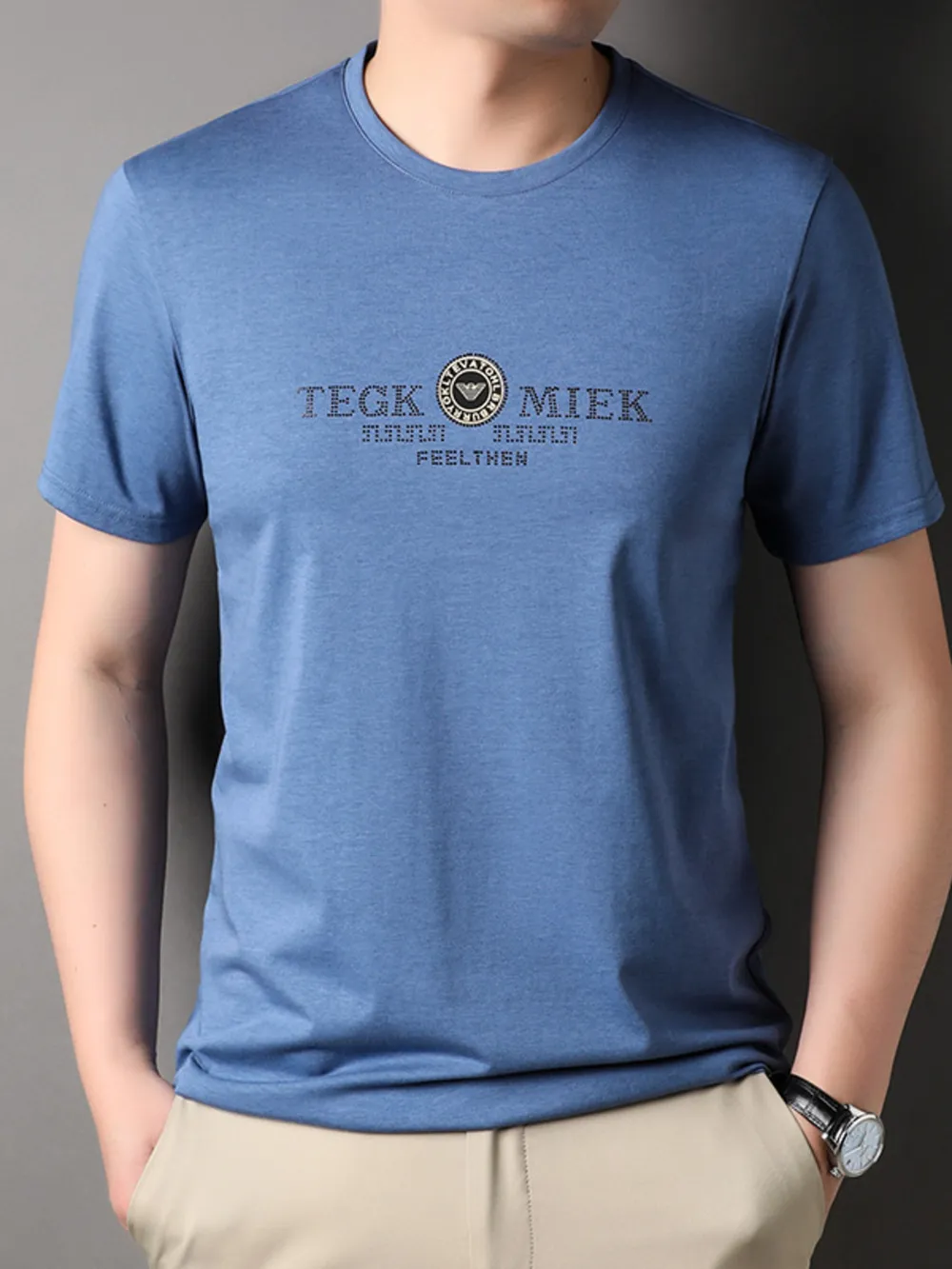 Men's Plus Size Crew Neck Short Sleeve T-Shirt, image 6