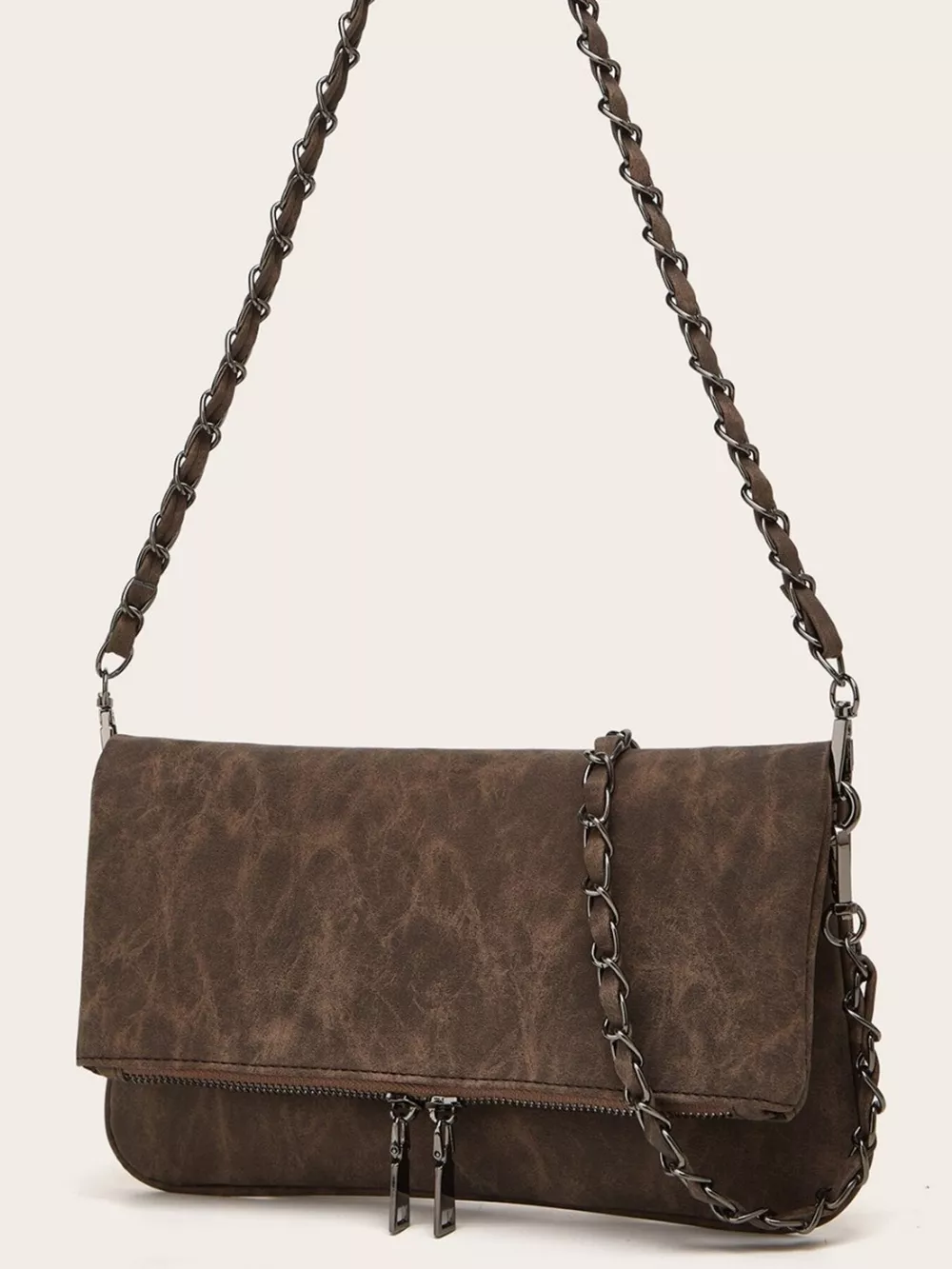 PU Leather Chain Strap Shoulder Bag, image 3
