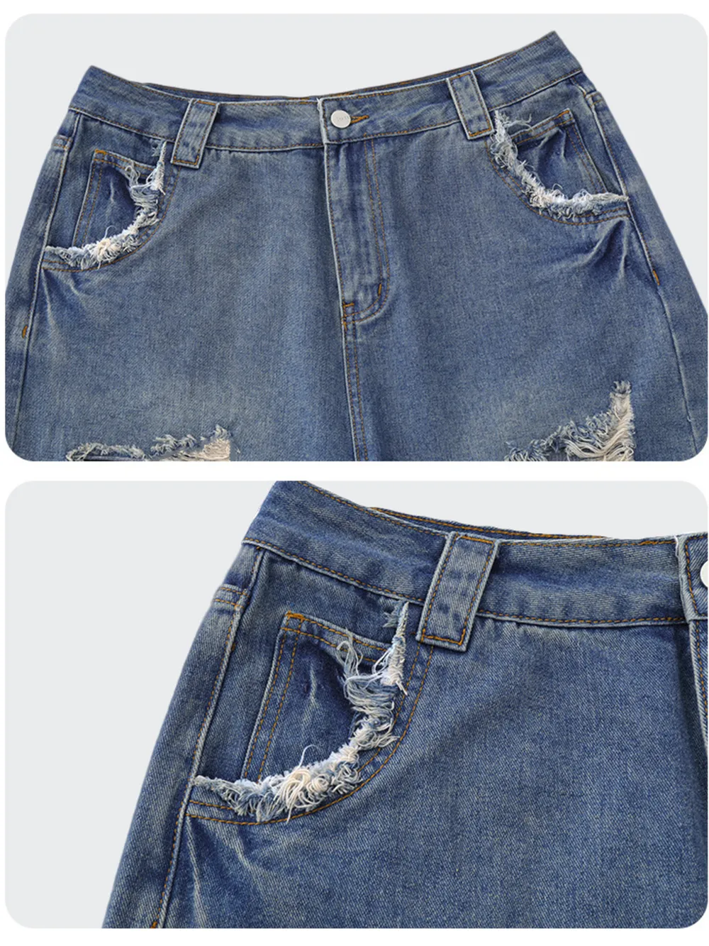 Men's Distressed Denim Shorts, image 6