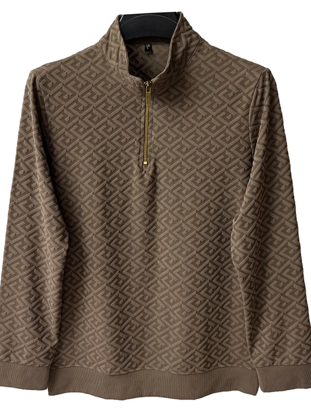 Men's Plus Size Quarter Zip Long Sleeve Top, image 4