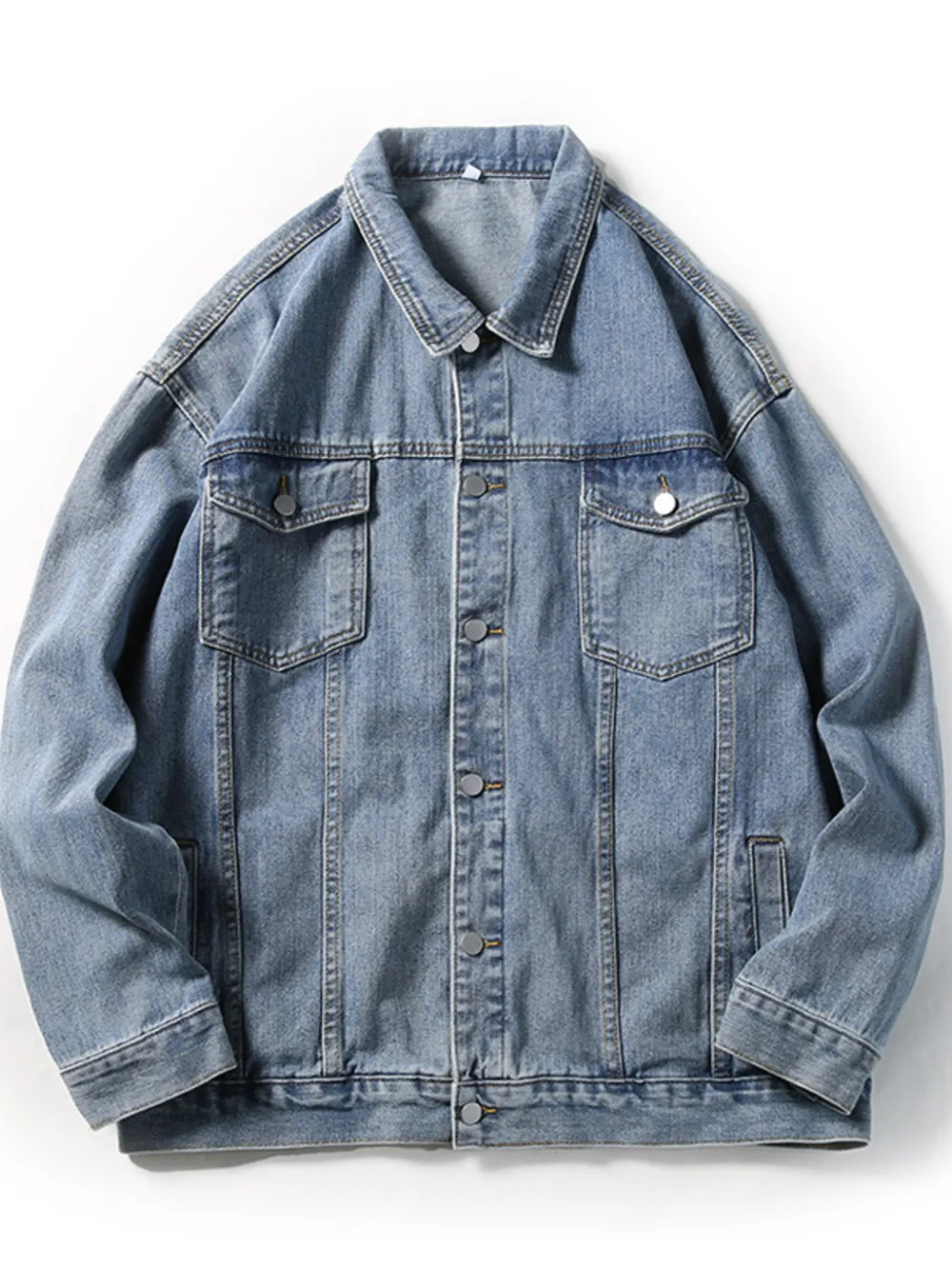 Men's Wash Oversized Denim Jacket, image 6