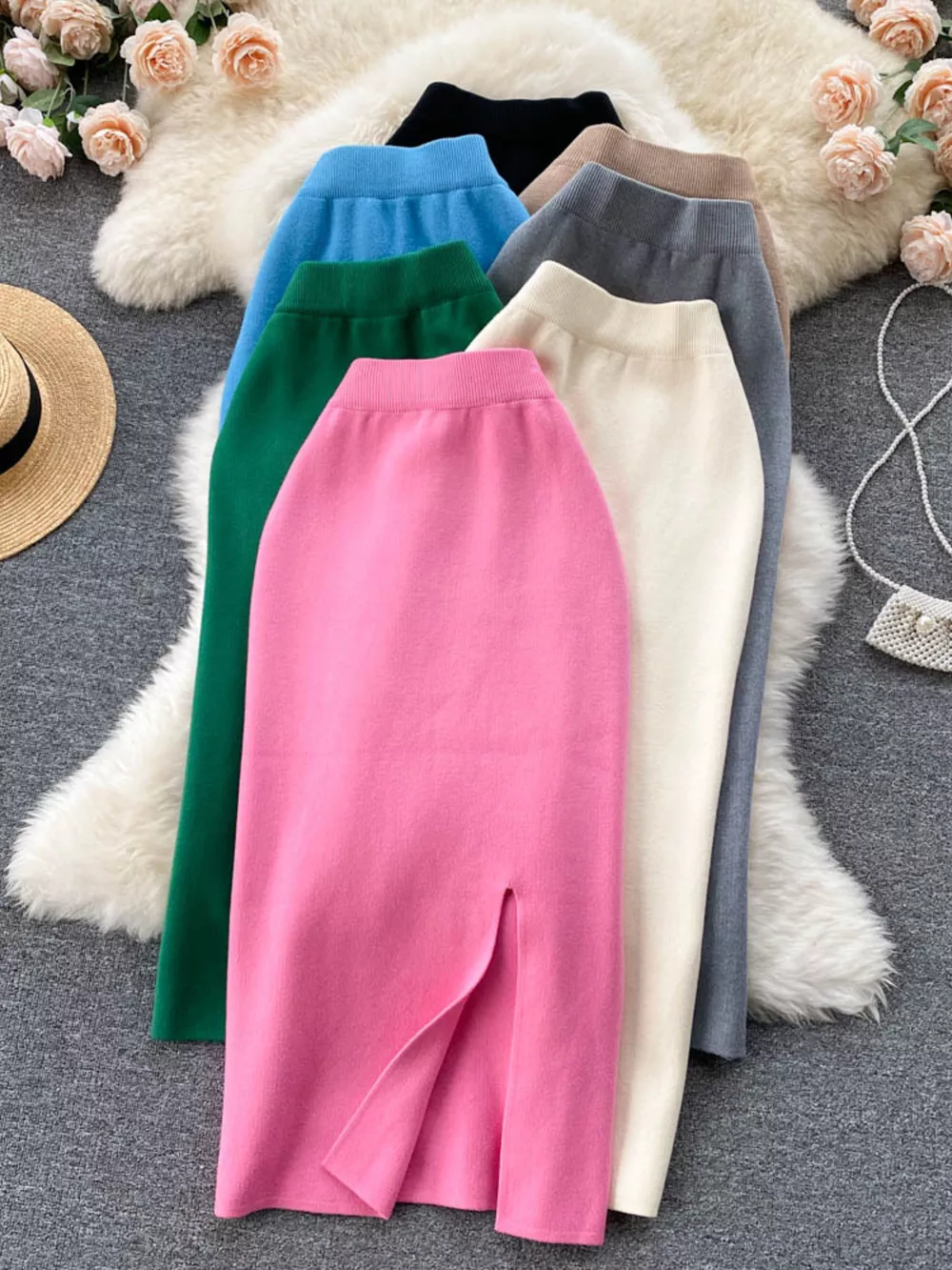 Slit Knit Midi Skirt, image 4