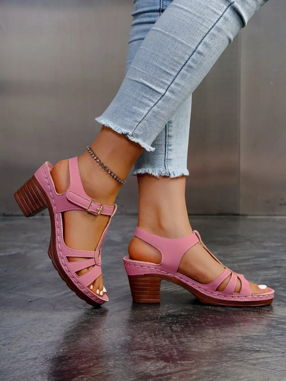 Multi-Strap Block Heel Sandals, image 9