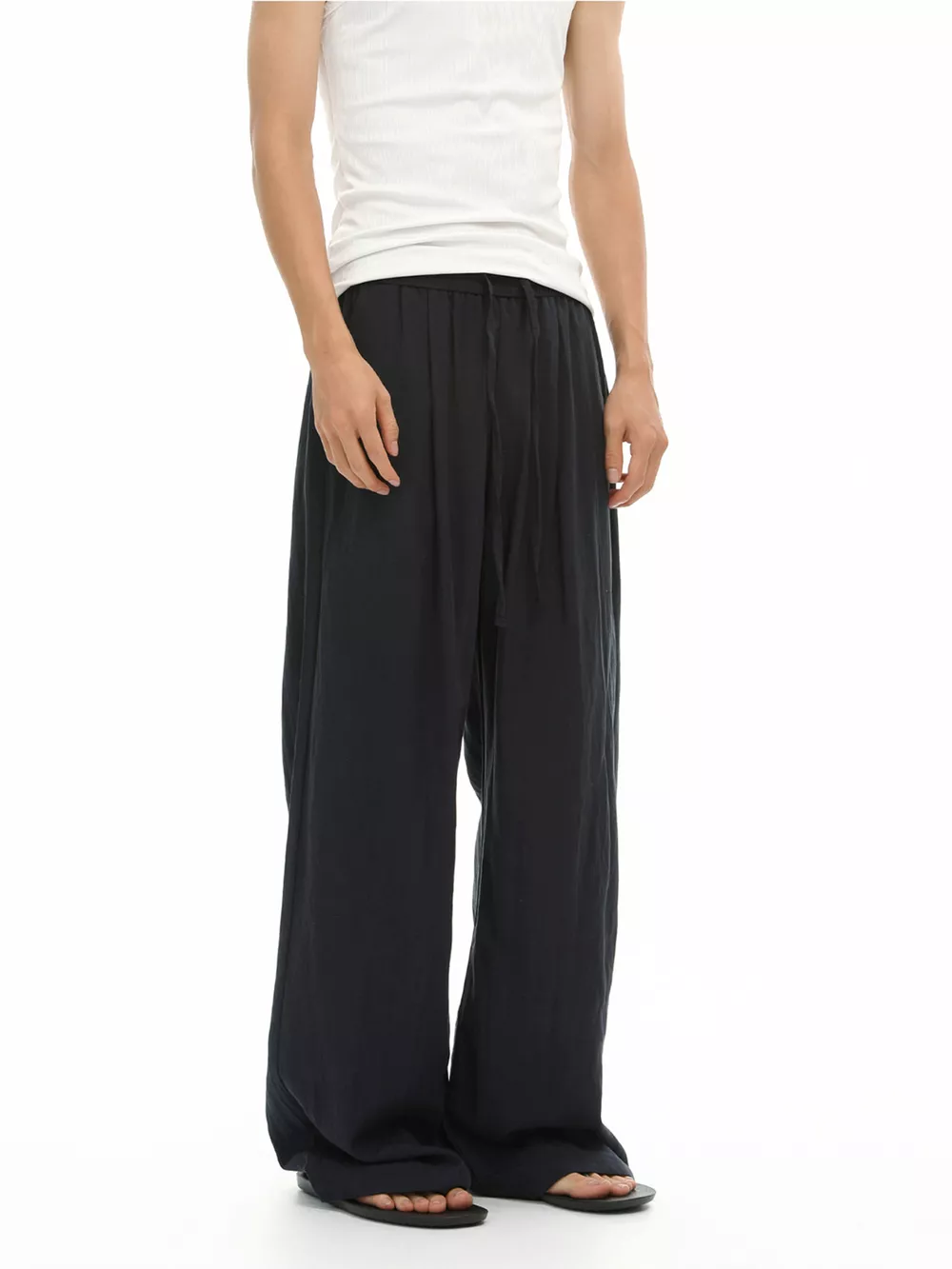 Men's Wide-Leg Drawstring Casual Pants, image 8