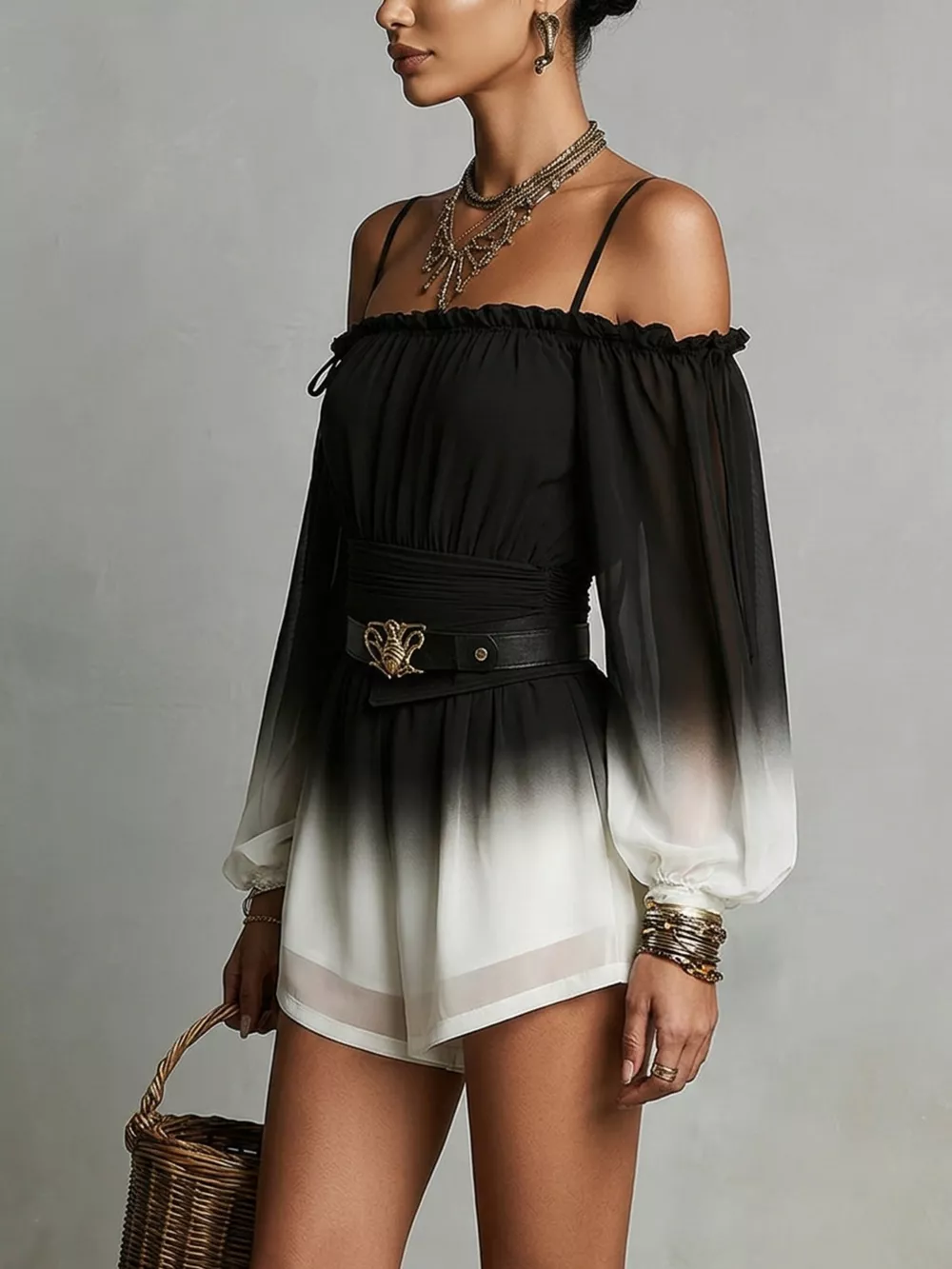 Gradient Spaghetti Strap Romper, image 3