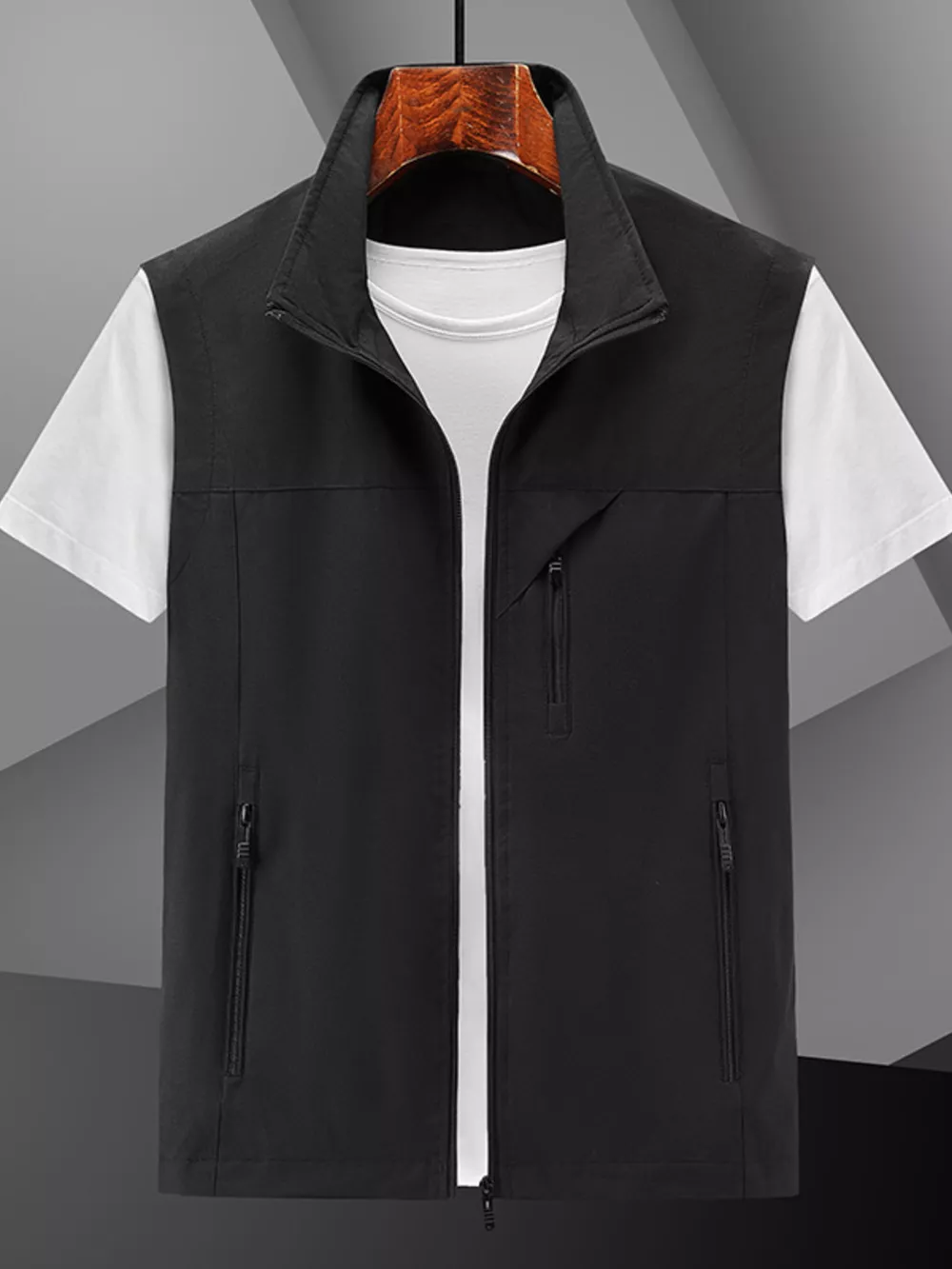 Men's Plus Size Casual Lightweight Zip-Up Vest, image 5