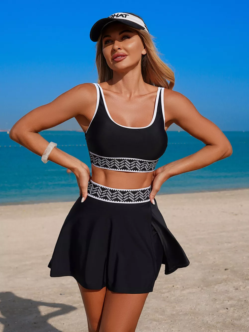 Contrast Trim Tank and Skort Swim Set, image 11