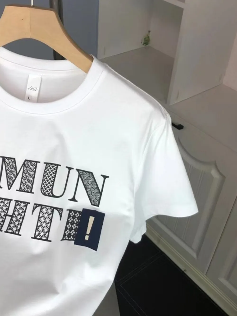Men's Plus Size Letter Graphic Round Neck T-Shirt, image 3