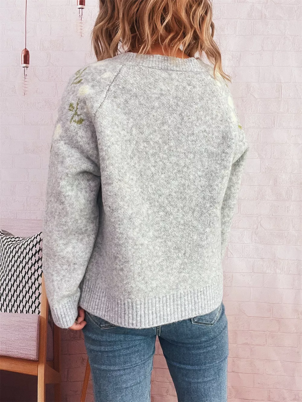 Flower Button Up Long Sleeve Cardigan, image 7