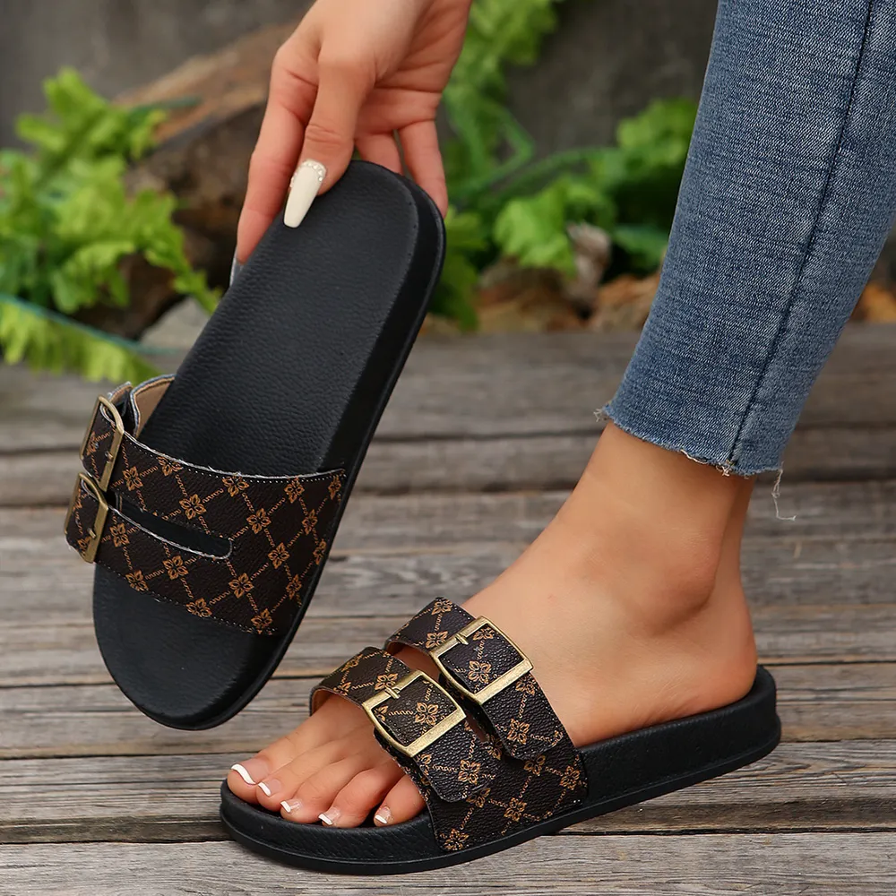 Open Toe Double Buckle Sandals, image 14