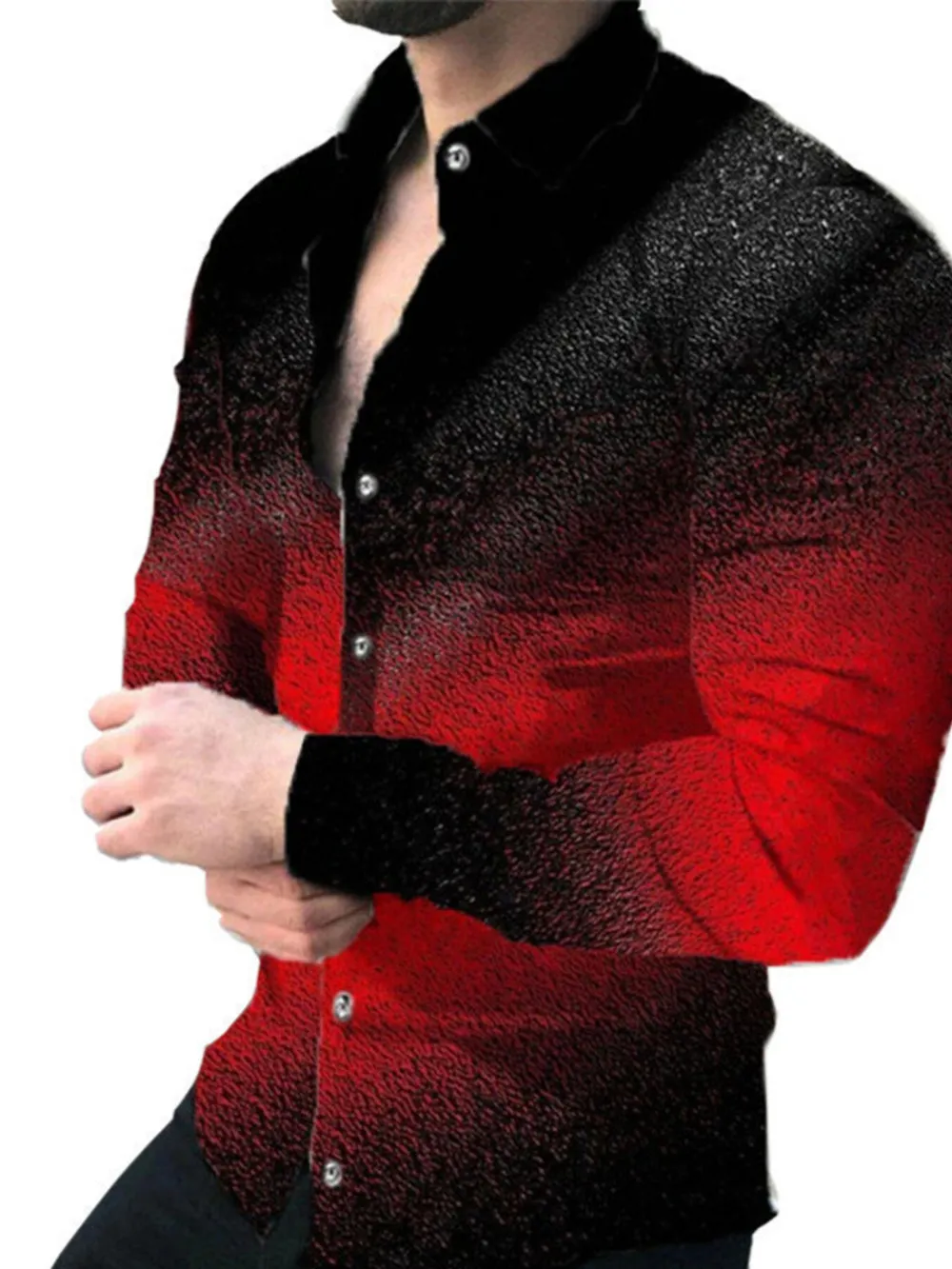 Men's Full Size Printed Button-Down Shirt Plus Size, image 6