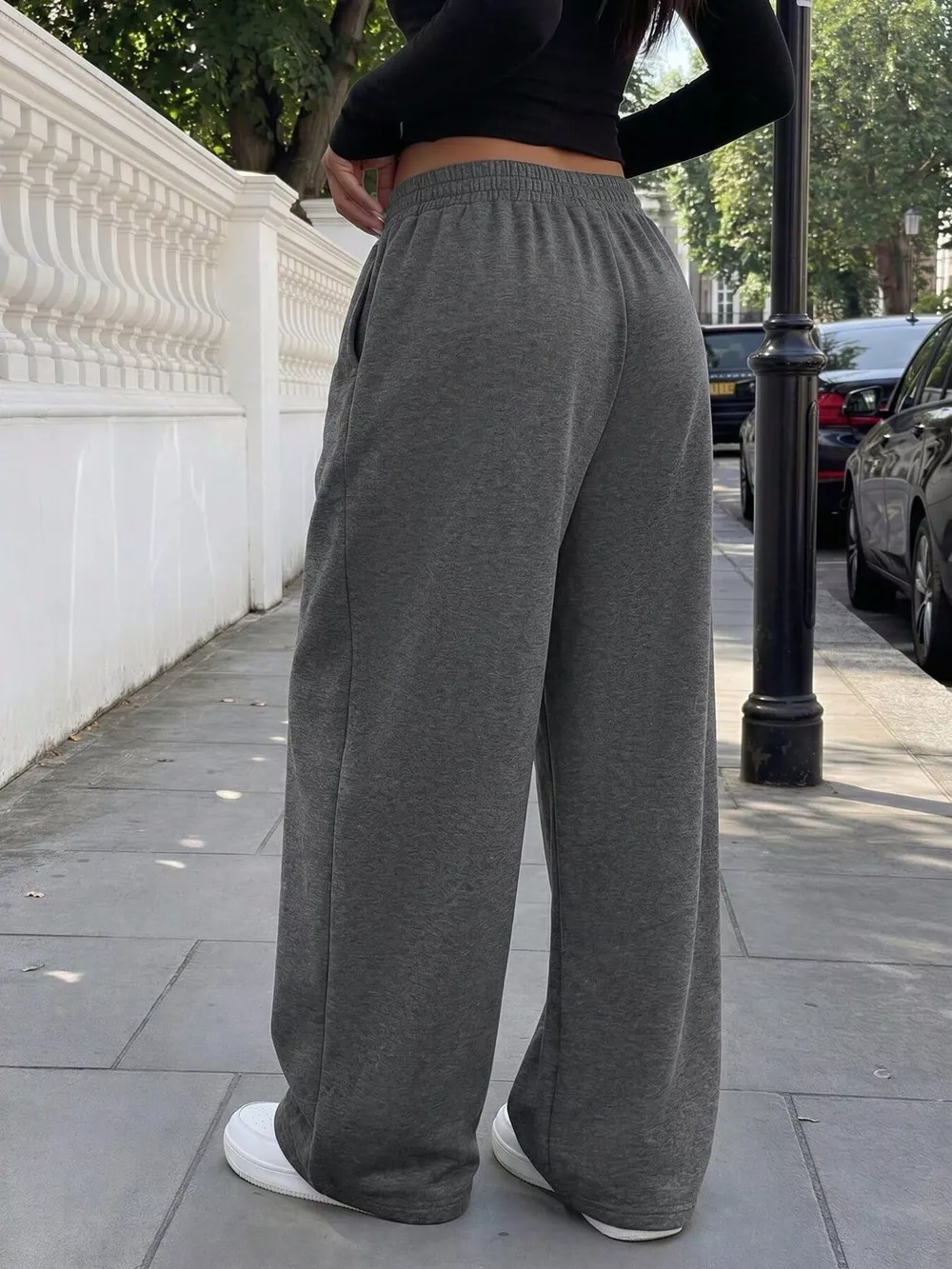 Elastic Waist Wide-Leg Sweatpants, image 13