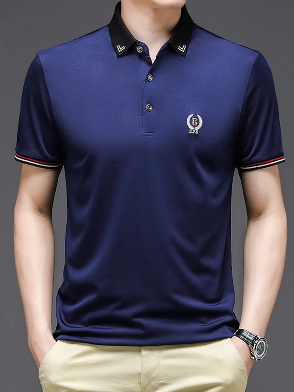 Men's Plus Size Short Sleeve Collar Polo Shirt, image 4
