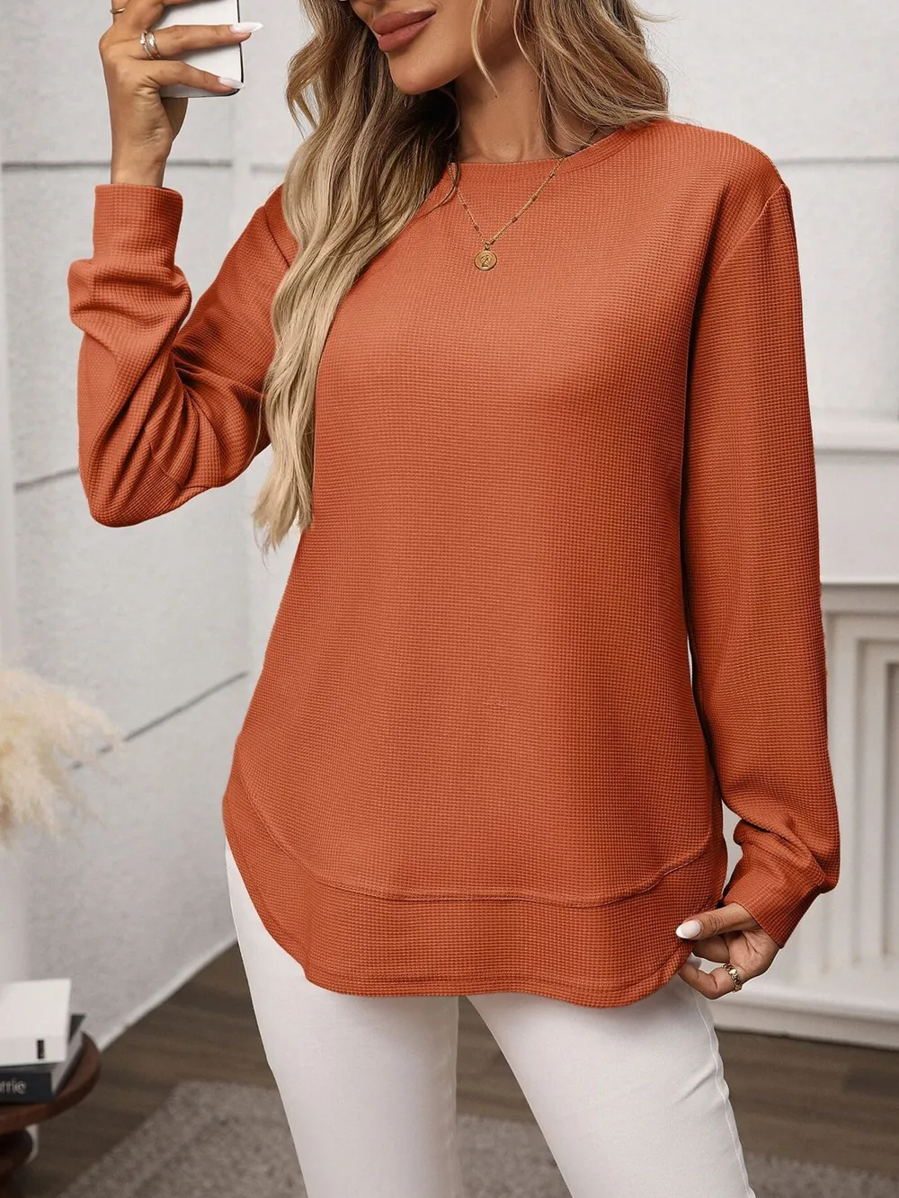 Long Sleeve Round Neck T-Shirt, image 7