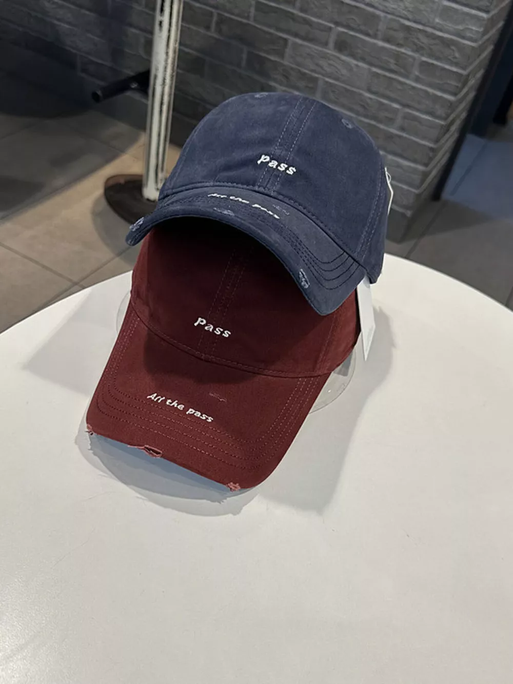 Distressed Baseball Cap with Embroidered Slogan, image 2