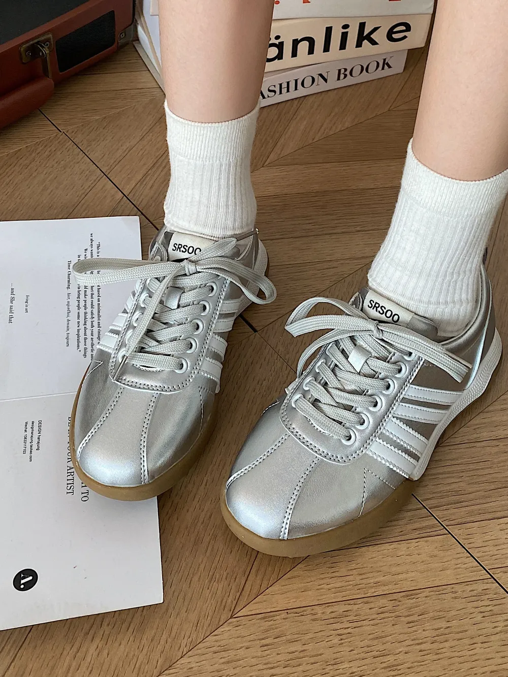 Striped Lace Up Sneakers, image 9