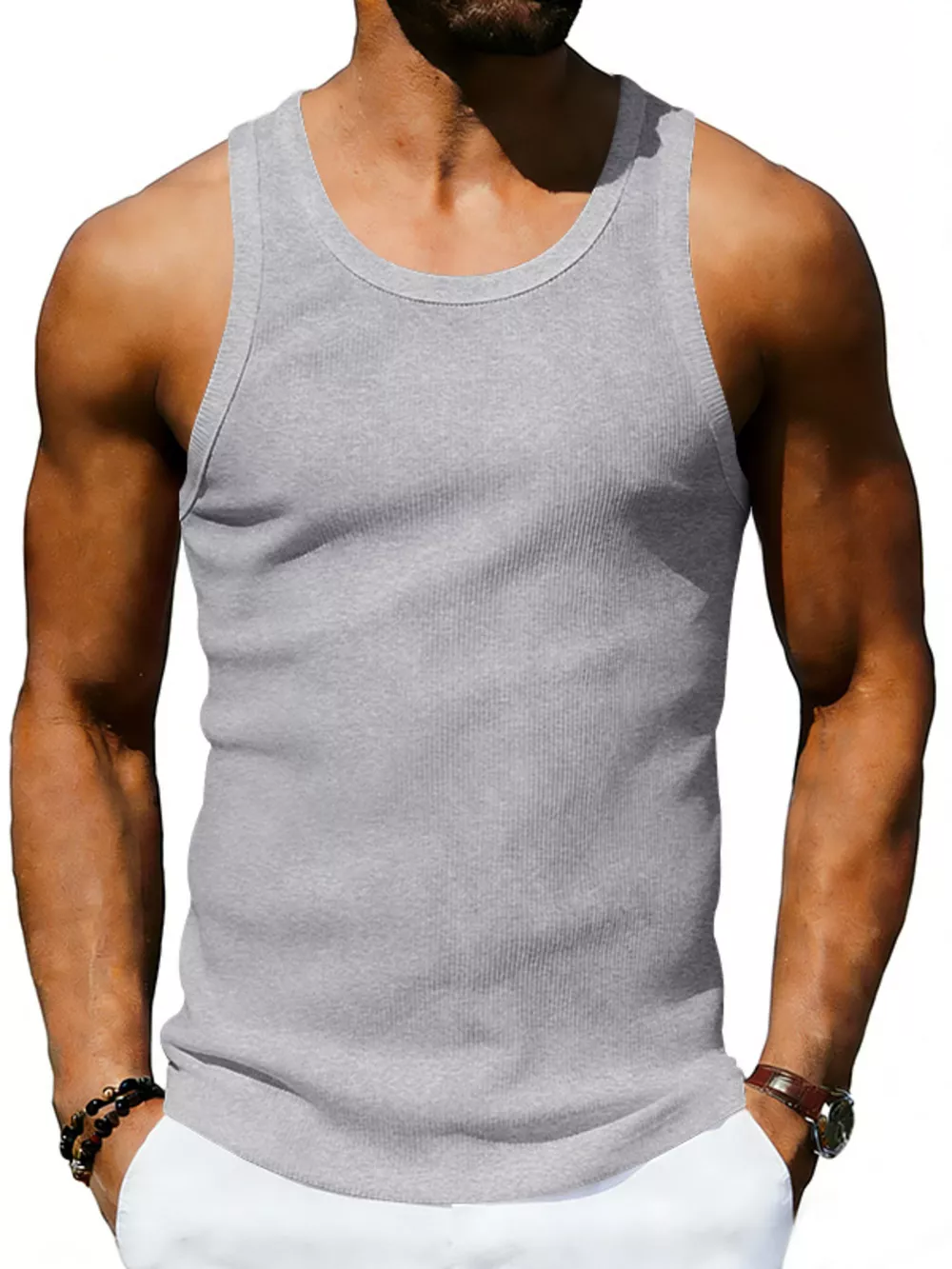 Men's Full Size Round Neck Tank Plus Size, image 4