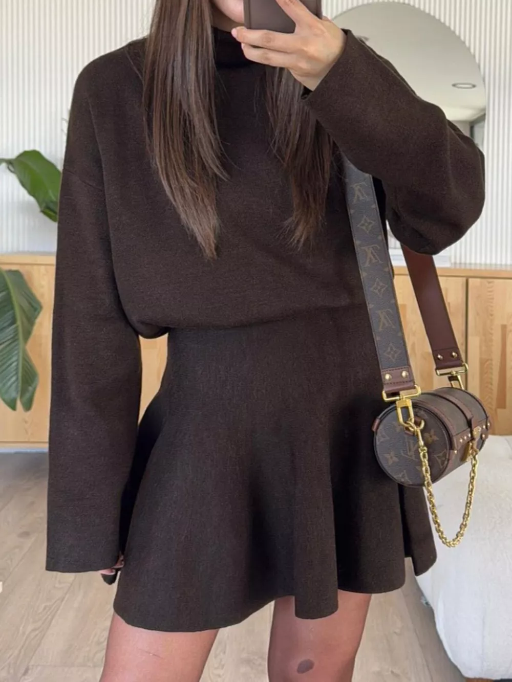 Round Neck Long Sleeve Mini Sweater Dress, image 10