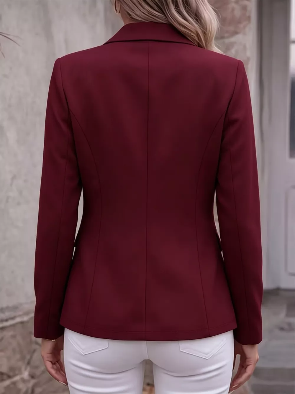 Full Size Lapel Collar Long Sleeve Blazer Plus Size, image 17