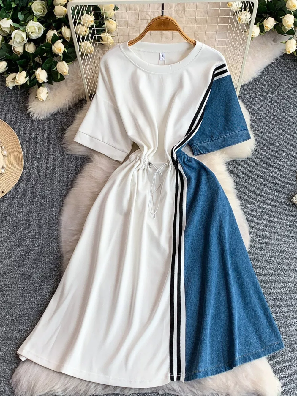 Color Block Short Sleeve Casual Dress, image 21