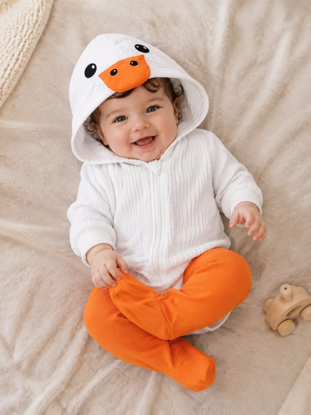 Children's Duck Hooded Jumpsuit, image 3