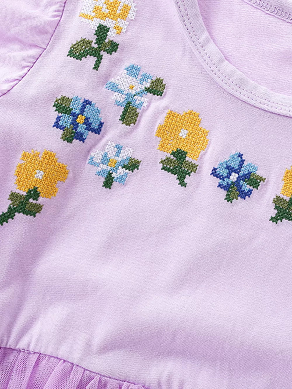Children's Floral Embroidered Tulle Dress, image 4
