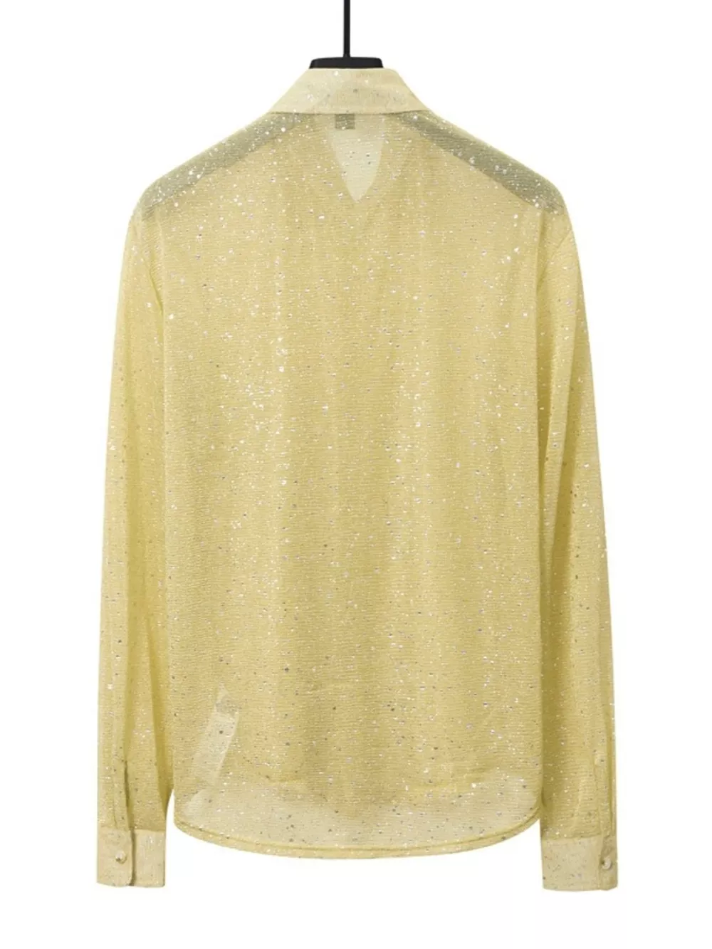 Men's Glitter Button Up Long Sleeve Shirt, image 2
