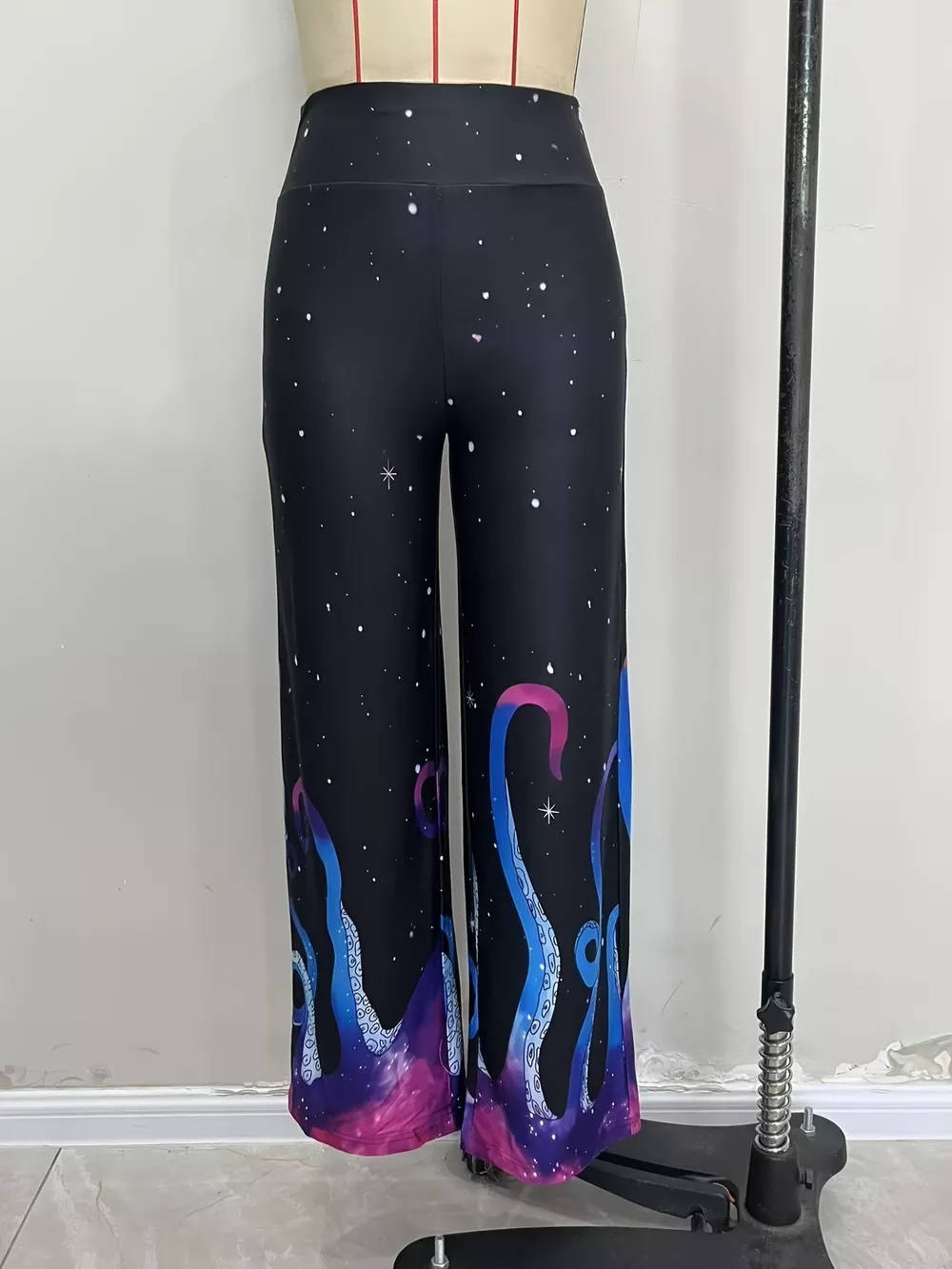 Galaxy Print Flare Pants, image 4