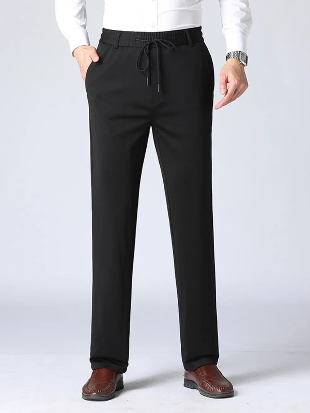 Men's Plus Size Drawstring Pocketed Pants