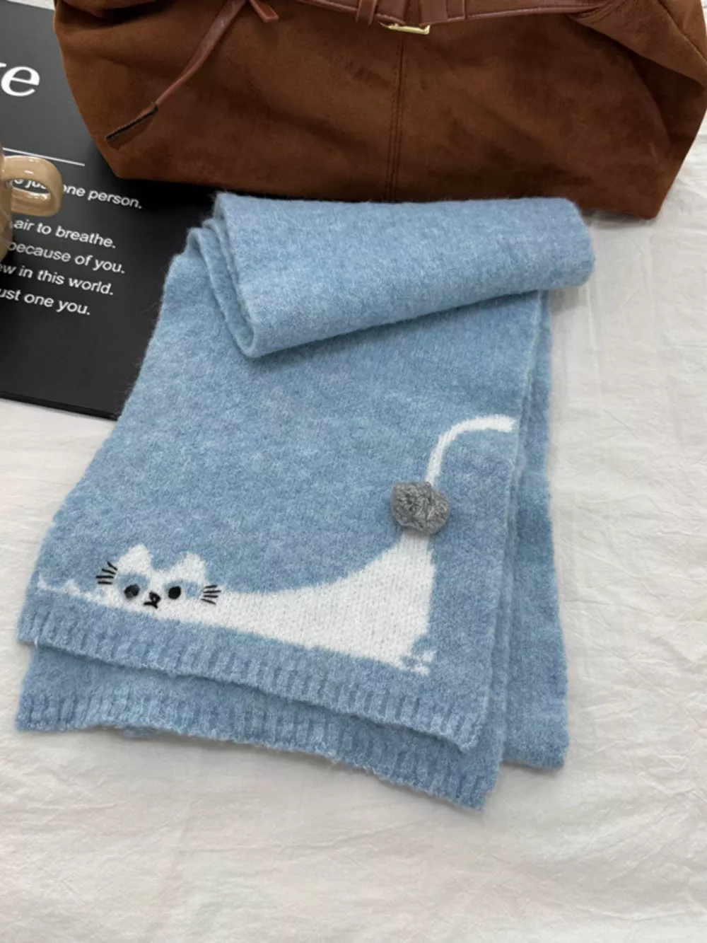 Cute Cat Knitted Scarf, image 2