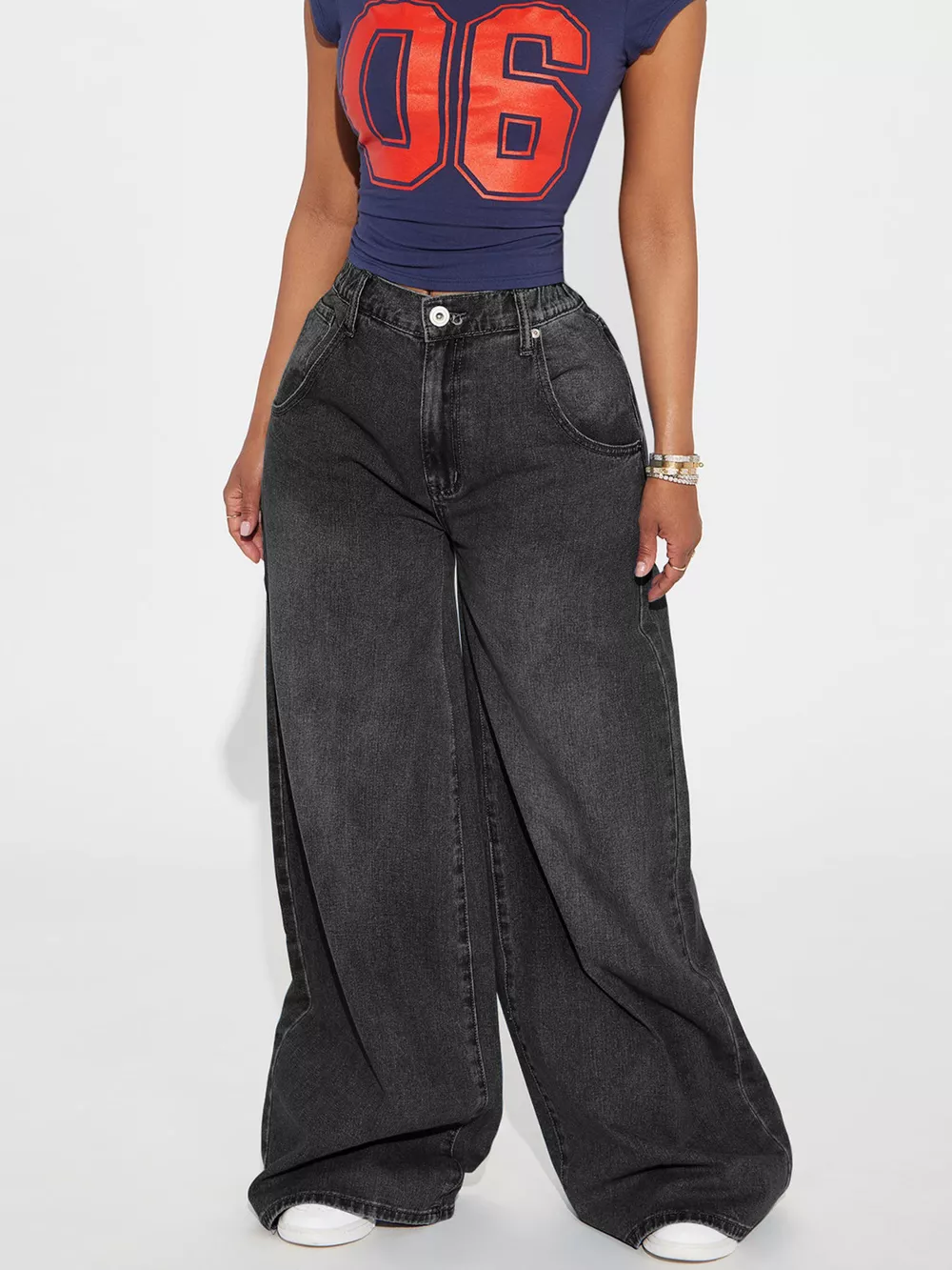 Full Size High-Waisted Wide-Leg Jeans Plus Size, image 4