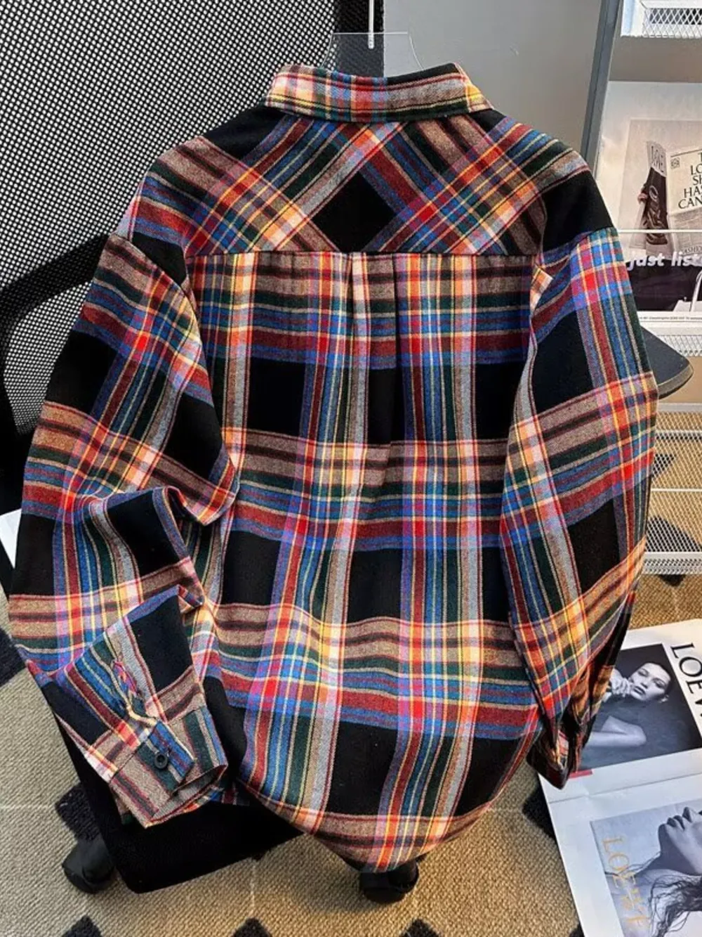 Men's Full Size Vintage Plaid Flannel Button-Down Shirt Plus Size, image 2