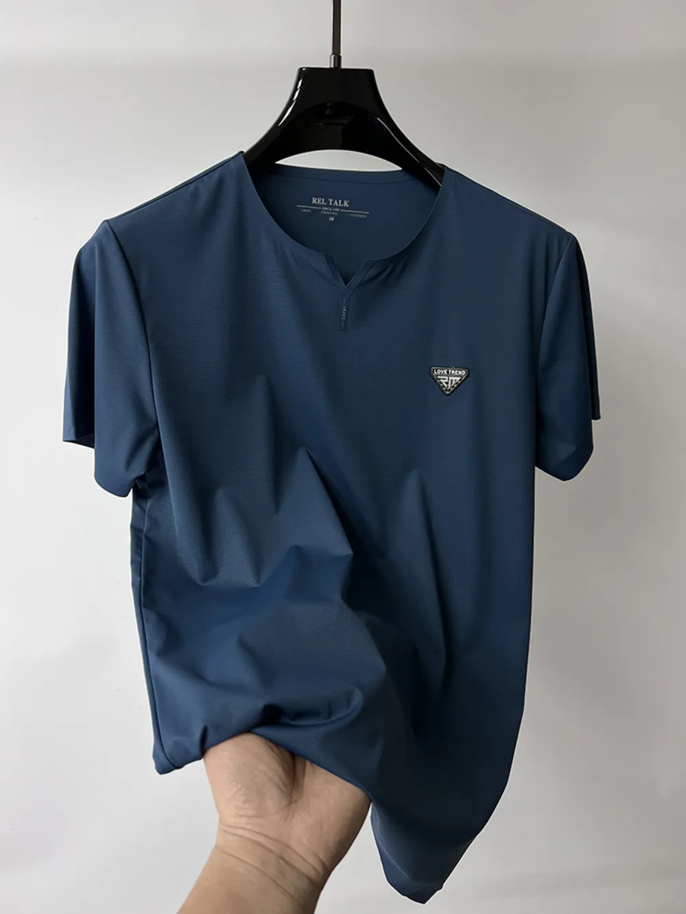 Men's Plus Size Notched Short Sleeve T-Shirt, image 9