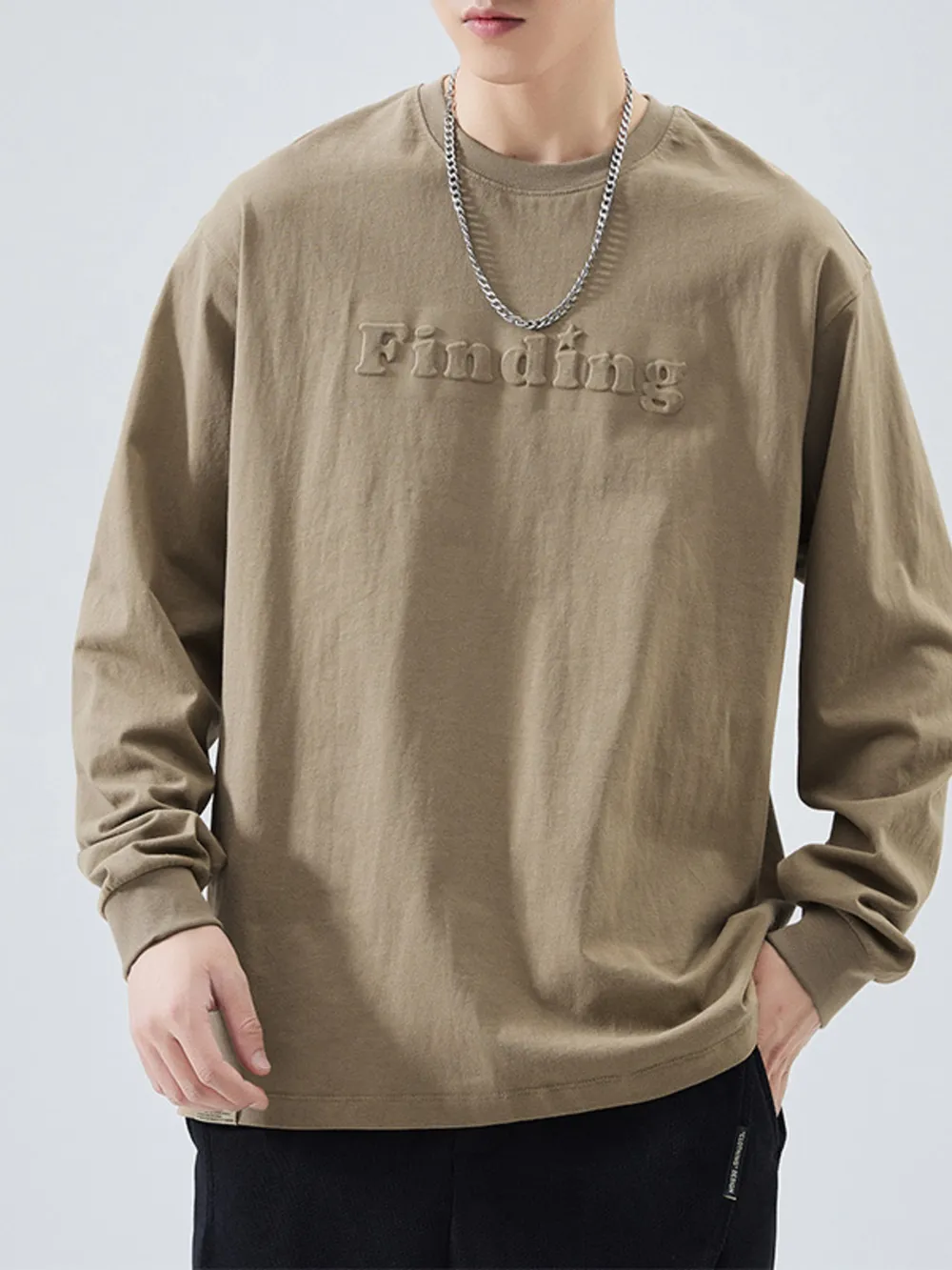 Men's Plus Size FINDING Crewneck Sweatshirt, image 3