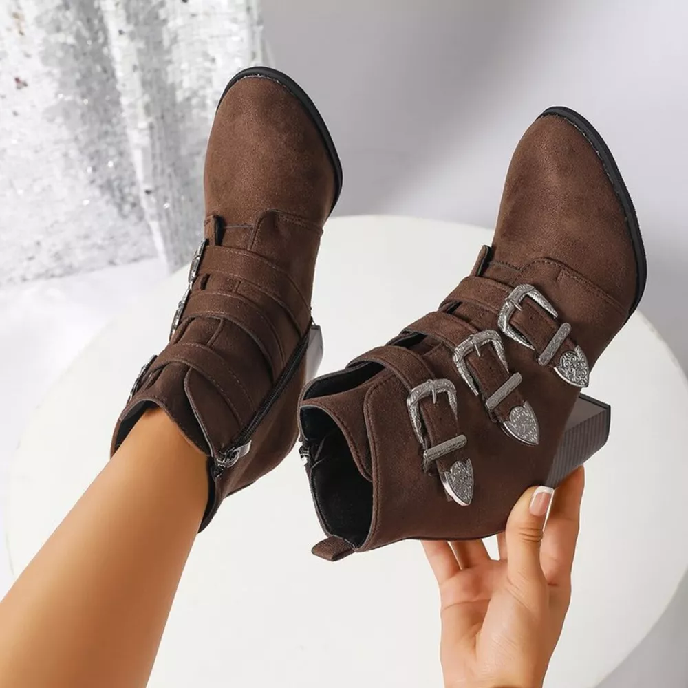 Point Toe Block Heels Boots, image 8
