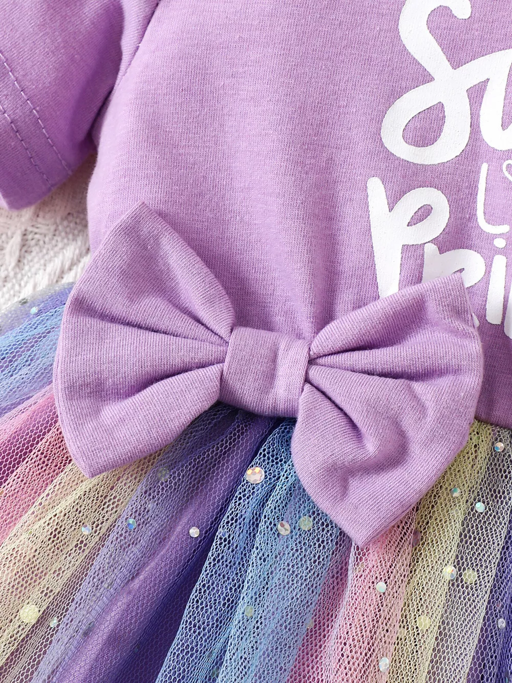 Children's Bowknot Tulle Dress with Headband, image 4