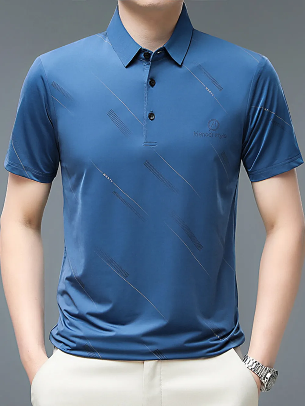 Men's Plus Size Quick-Dry Short Sleeve Polo Shirt, image 2