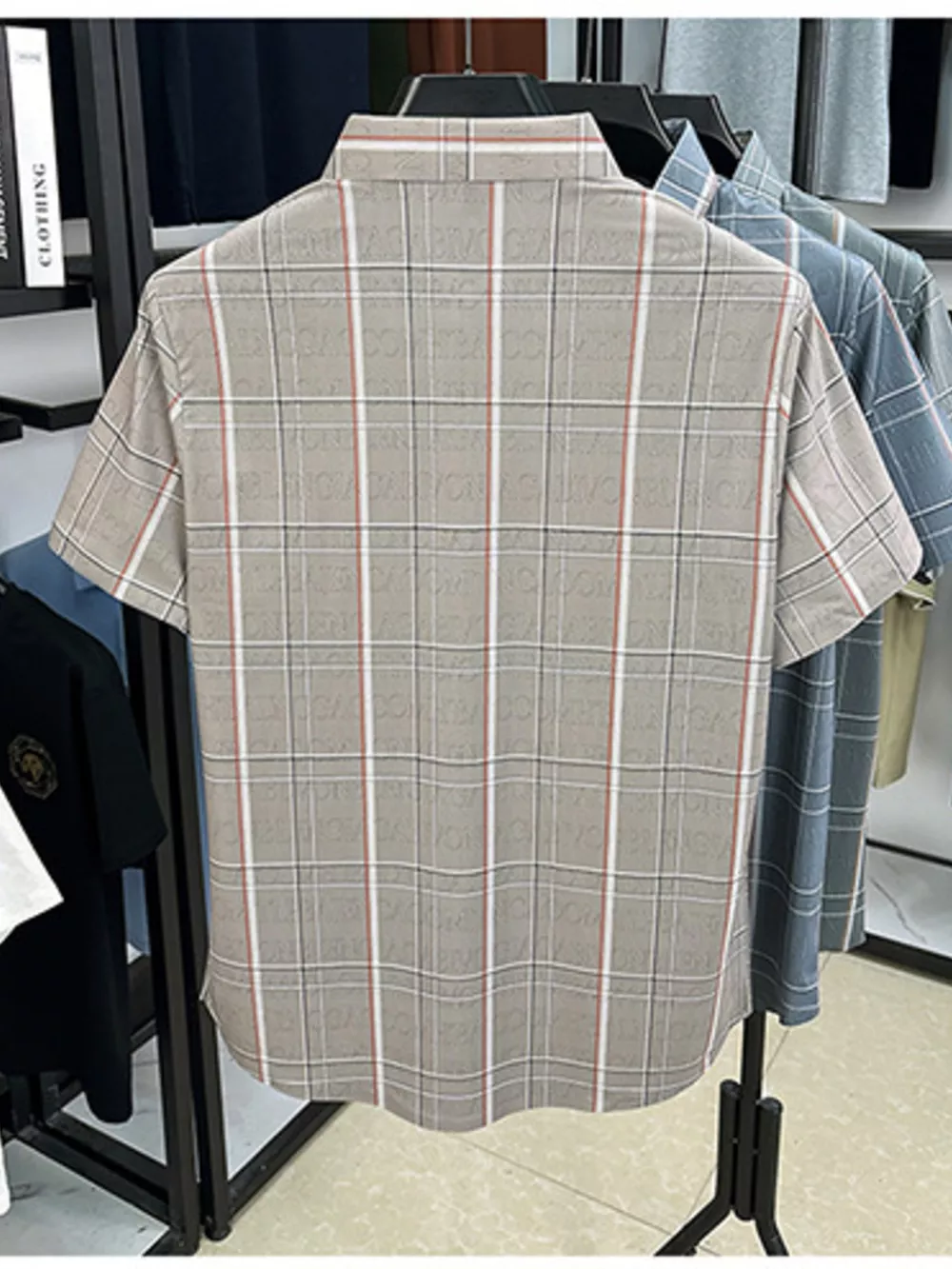 Men's Plus Size Plaid Button Up Short Sleeve Shirt, image 7