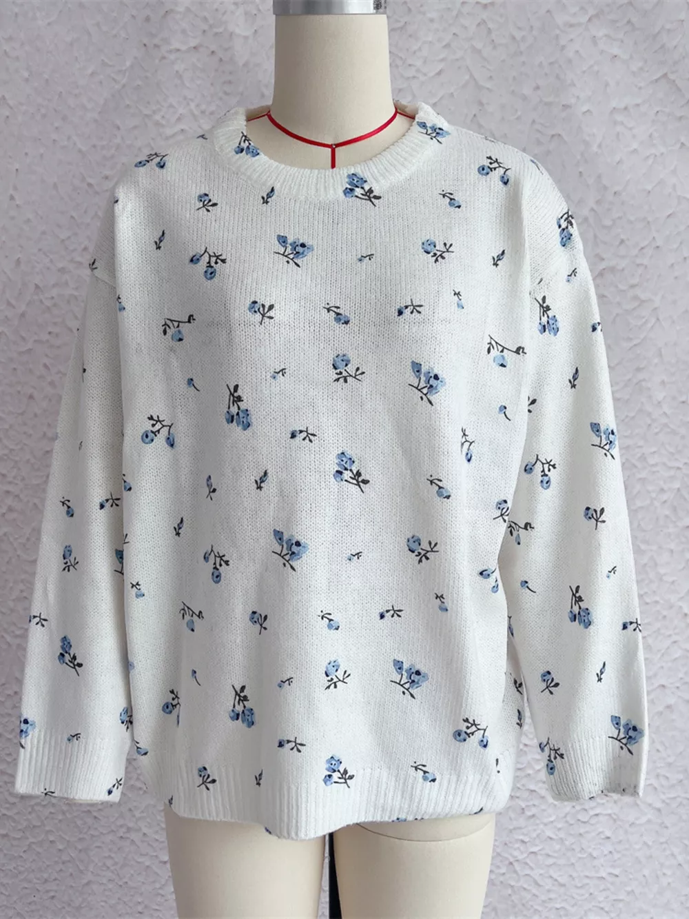 Floral Dropped Shoulder Oversized Sweater, image 10