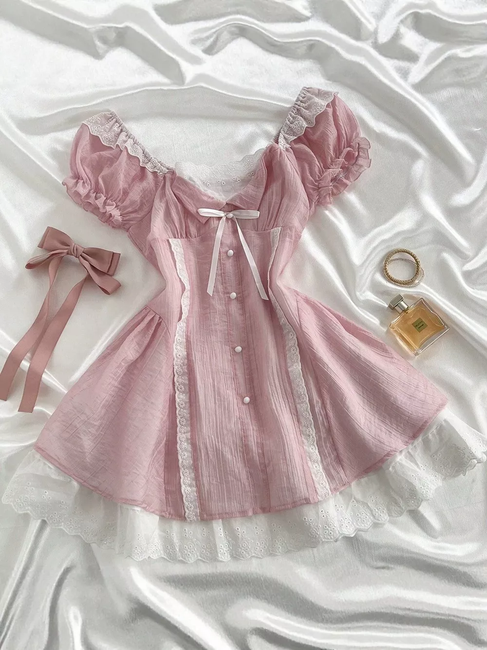 Lace Detail Cap Sleeve Dress, image 7